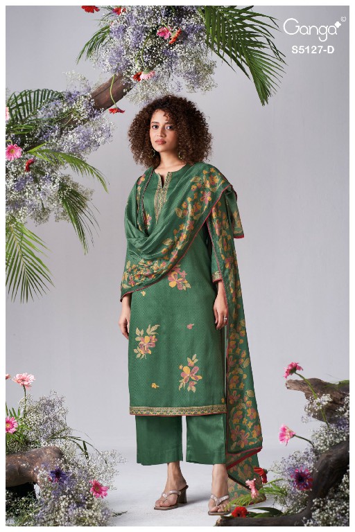 GANGA GESSIE S5127 WHOLESALE PREMIUM COTTON CLASSY LOOK UNSTITCH SALWAR SUITS EXPORTER