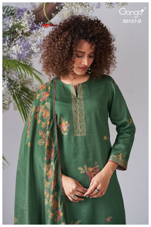 GANGA GESSIE S5127 WHOLESALE PREMIUM COTTON CLASSY LOOK UNSTITCH SALWAR SUITS EXPORTER