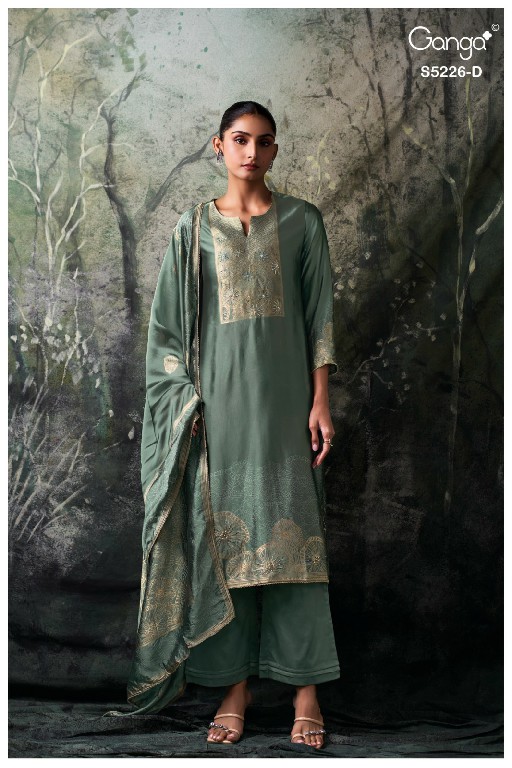 GANGA SASHKA S5226 WHOLESALE PURE VISCOSE WOVEN SILK JACQUARD UNSTITCH SALWAR SUITS SUPPLIER