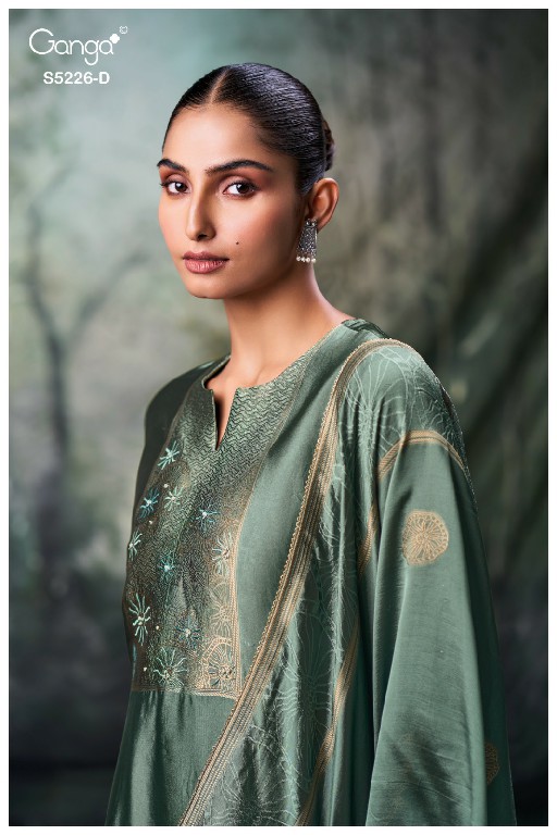 GANGA SASHKA S5226 WHOLESALE PURE VISCOSE WOVEN SILK JACQUARD UNSTITCH SALWAR SUITS SUPPLIER