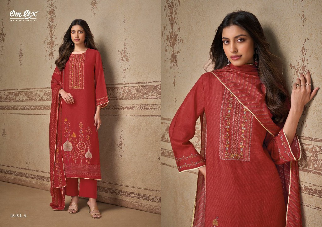 OMTEX AYLA WHOLESALE RADIANT SILK WITH EMBROIDERY PATCH UNSTITCH SALWAR SUITS FOR EXPORT