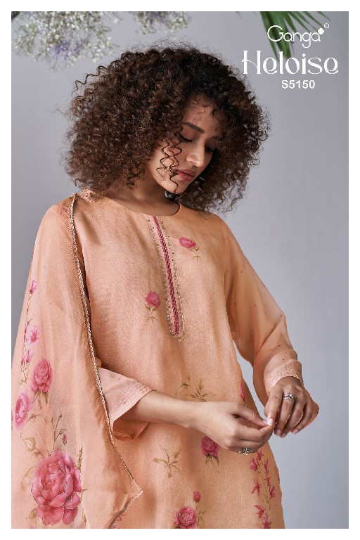 GANGA HELOISE S5150 WHOLESALE PURE ORGANZA SILK TRENDY UNSTITCH SALWAR SUITS EXPORTER