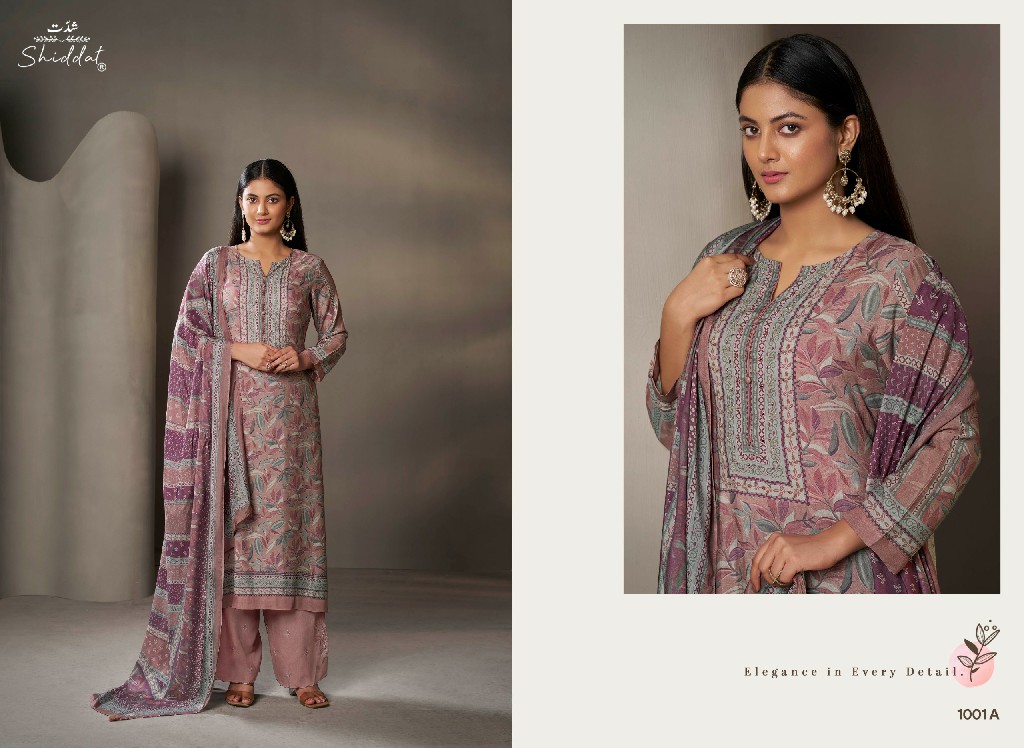 SHIDDAT ELIORA S1001 WHOLESALE PURE MUSLIN MIRRIR HAND WORK UNSTITCH SALWAR SUITS SUPPLIER