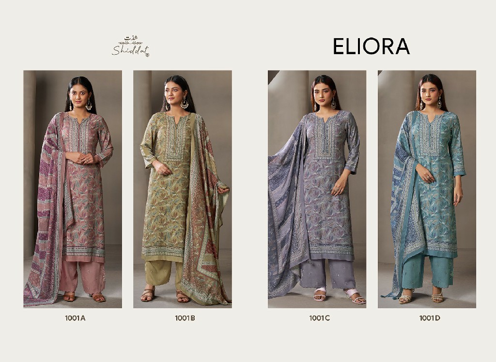 SHIDDAT ELIORA S1001 WHOLESALE PURE MUSLIN MIRRIR HAND WORK UNSTITCH SALWAR SUITS SUPPLIER