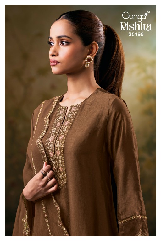 GANGA RISHITA S5195 WHOLESALE PURE BEMBERG RUSSIAN SILK SOLID COLOR UNSTITCH SALWAR SUITS SUPPLIER