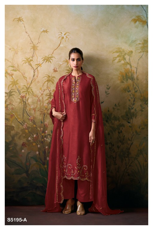 GANGA RISHITA S5195 WHOLESALE PURE BEMBERG RUSSIAN SILK SOLID COLOR UNSTITCH SALWAR SUITS SUPPLIER
