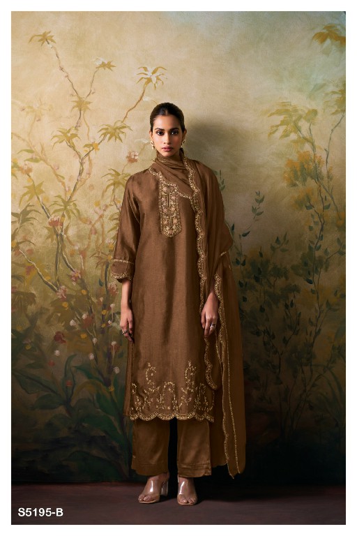 GANGA RISHITA S5195 WHOLESALE PURE BEMBERG RUSSIAN SILK SOLID COLOR UNSTITCH SALWAR SUITS SUPPLIER