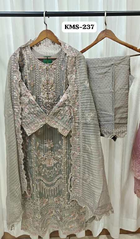 TEXTILEDEAL D.NO KMS-237 WHOLESALE READYMADE NEW PL FABRIC WITH HAND AND CUT WORK 3 PCS SUITS SUPPLIER
