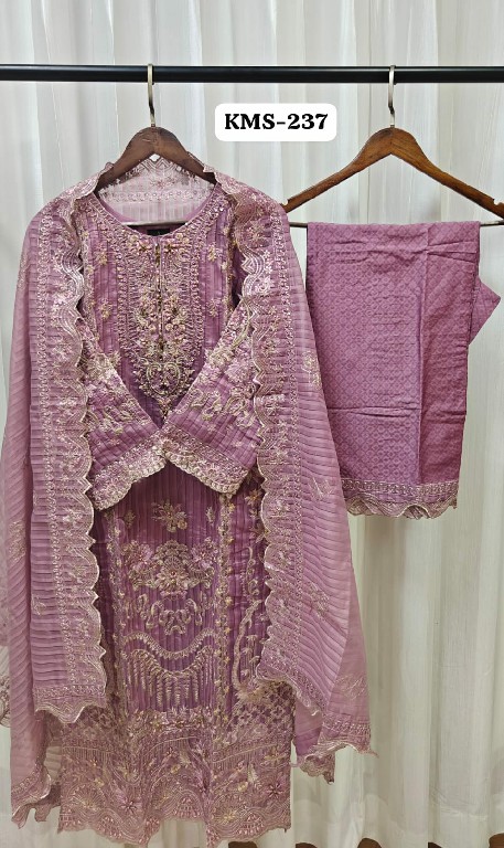 TEXTILEDEAL D.NO KMS-237 WHOLESALE READYMADE NEW PL FABRIC WITH HAND AND CUT WORK 3 PCS SUITS SUPPLIER