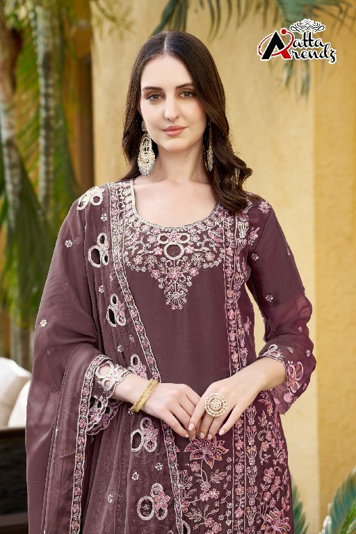 ATTA TRENDZ D.NO 2785 WHOLESALE READYMADE HEAVY CHIFFON DESIGNER PAKISTANI 3 PCS SUITS FOR EXPORT