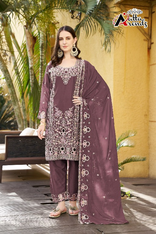 ATTA TRENDZ D.NO 2785 WHOLESALE READYMADE HEAVY CHIFFON DESIGNER PAKISTANI 3 PCS SUITS FOR EXPORT