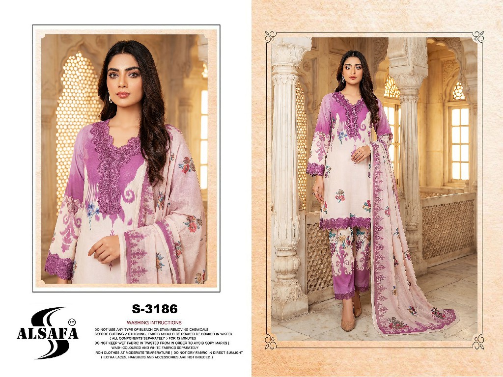 ALSAFA D.NO 3186 WHOLESALE READYMADE COTTON DIGITAL PRINTED FANCY 3 PCS SUITS ONLINE