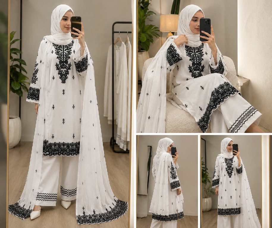 SANIYA TRENDZ SAIYARA VOL 3 D.NO 7209 WHOLESALE READYMADE FOX GEORGETTE WITH WORK TRENDY 3 PCS SUITS SUPPLIER
