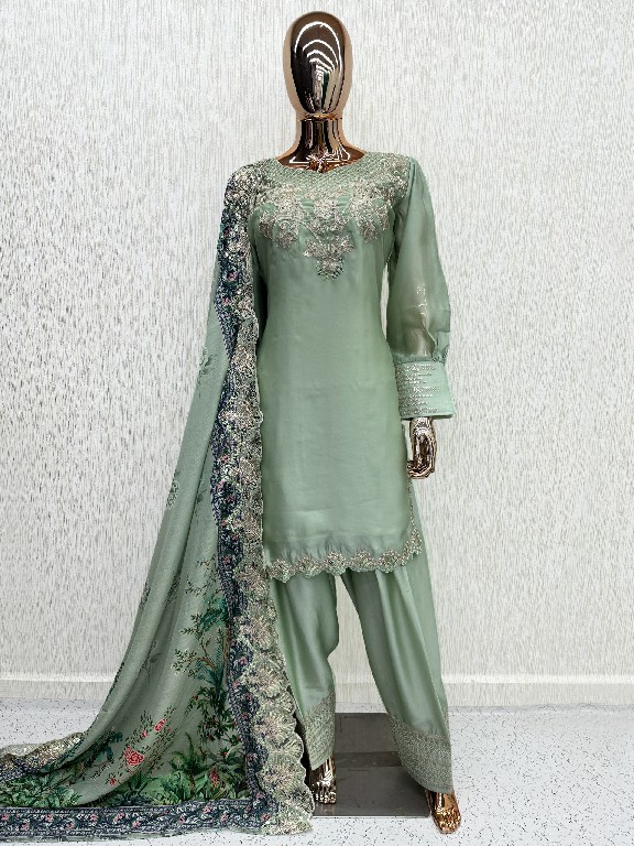 LAXURIA TRENDZ D.NO 1679 WHOLESALE READYMADE IMPORTED SATIN DESIGNER 3 PCS SUITS EXPORTER