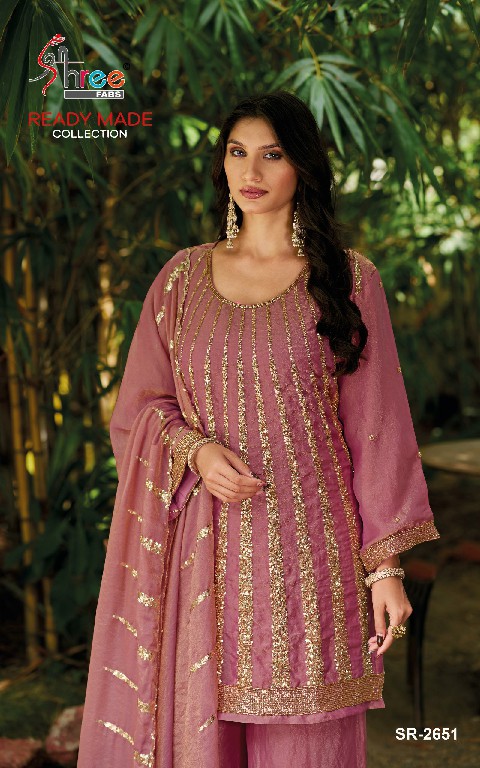 SHREE FABS R-2651 WHOLESALE READYMADE MASS CHIFFON BEATS WORK PLAZZO STYLE 3 PCS SUITS EXPORTER