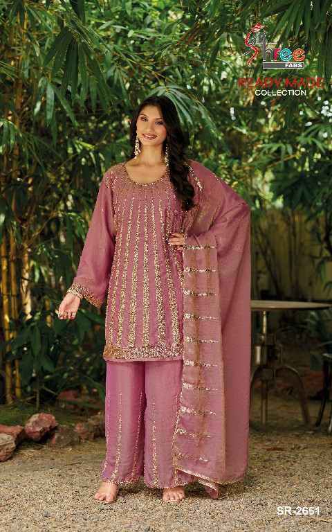 SHREE FABS R-2651 WHOLESALE READYMADE MASS CHIFFON BEATS WORK PLAZZO STYLE 3 PCS SUITS EXPORTER