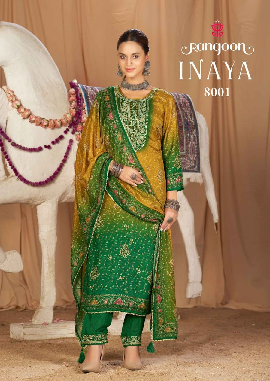 RANGOON INAYA WHOLESALE READYMADE PURE MUSLIN EXCLUSIVELY TRENDING 3 PCS SUITS FOR EXPORT