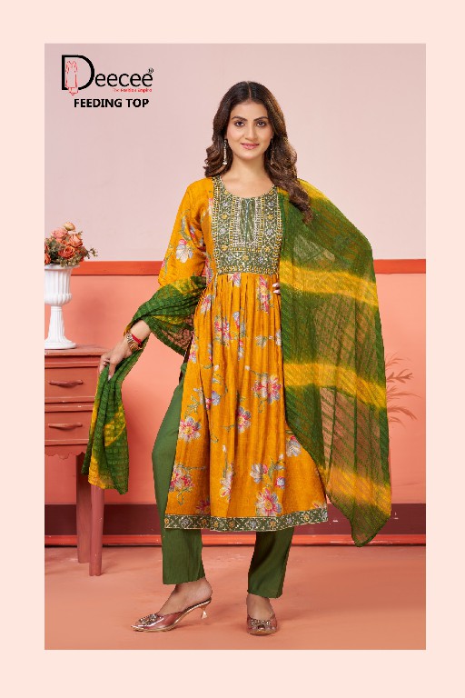 DEE CEE ZULFI WHOLESALE READYMADE RAYON ELEGANT NAYRA CUT FEEDING STYLE 3 PCS SUITS ONLINE