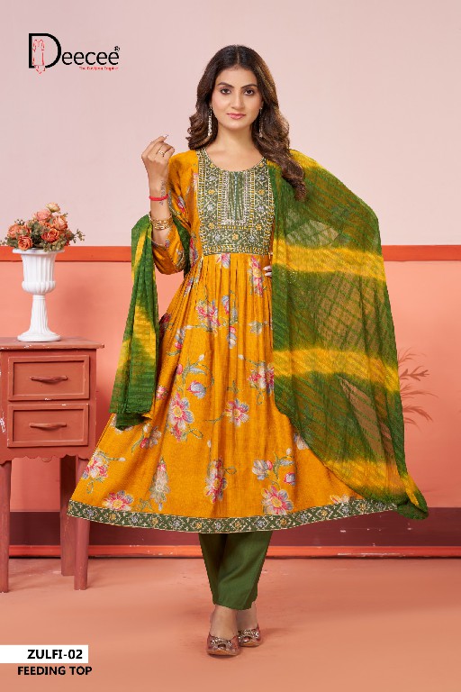 DEE CEE ZULFI WHOLESALE READYMADE RAYON ELEGANT NAYRA CUT FEEDING STYLE 3 PCS SUITS ONLINE