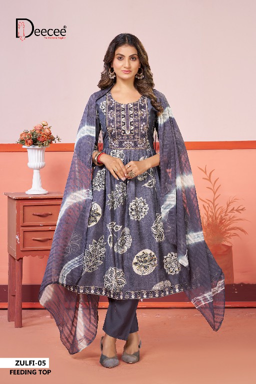 DEE CEE ZULFI WHOLESALE READYMADE RAYON ELEGANT NAYRA CUT FEEDING STYLE 3 PCS SUITS ONLINE