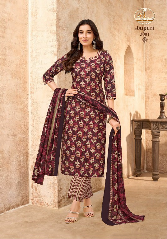 MISS WORLD CHOICE JAIPURI VOL 3 WHOLESALE READYMADE COTTON PRINTED DAILY WEAR 3 PCS SUITS FOR EXPORT