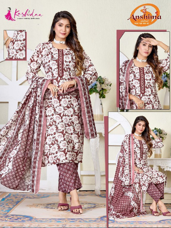 KASHIDAA COTTON BREZZA WHOLESALE READYMAE CAMBRIC WITH TIE PATTI WORK 3 PCS COMBO SET SUITS FOR EXPORT