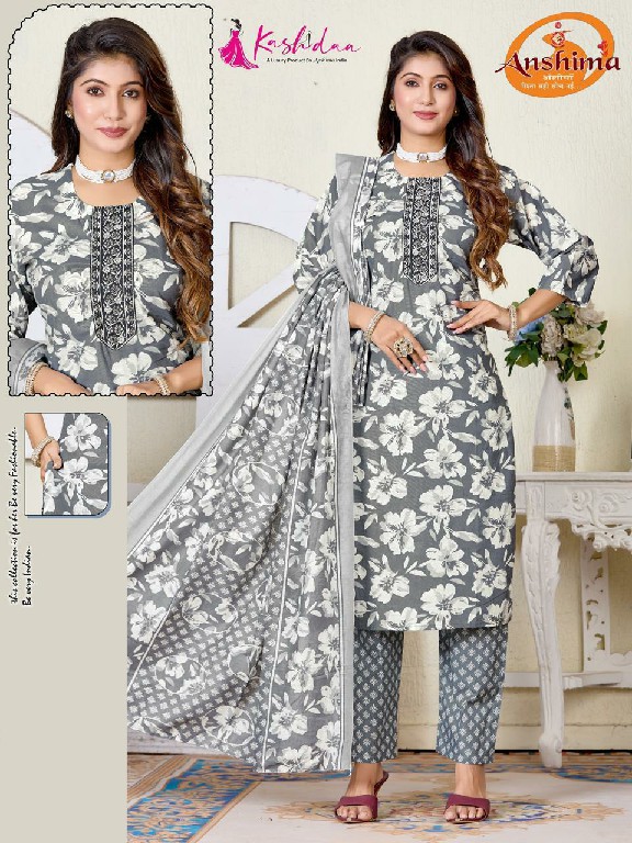 KASHIDAA COTTON BREZZA WHOLESALE READYMAE CAMBRIC WITH TIE PATTI WORK 3 PCS COMBO SET SUITS FOR EXPORT