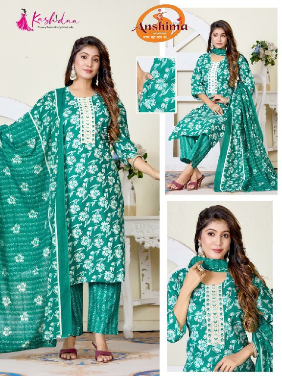 KASHIDAA COTTON BREZZA WHOLESALE READYMAE CAMBRIC WITH TIE PATTI WORK 3 PCS COMBO SET SUITS FOR EXPORT