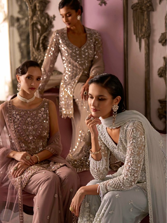 LABEL KIMORA COLLECTION VOL 1 WHOLESALE READYMADE DESIGNER PARTY WEAR 3 PCS COMBO SET SUITS EXPORTER