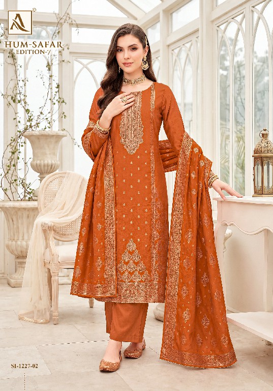 ALOK SUIT HUM SAFAR VOL 7 WHOLESALE VISCOSE MUSLIN DESIGNER CONCEPT UNSTITCH SALWAR SUITS SUPPLIER