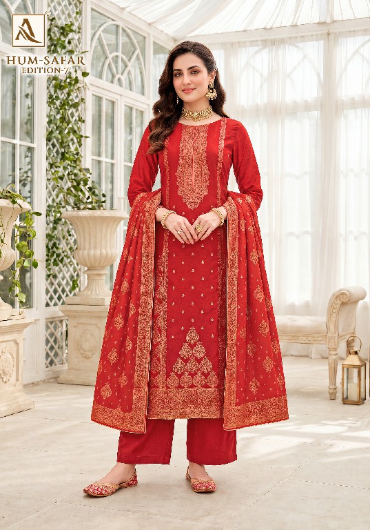 ALOK SUIT HUM SAFAR VOL 7 WHOLESALE VISCOSE MUSLIN DESIGNER CONCEPT UNSTITCH SALWAR SUITS SUPPLIER