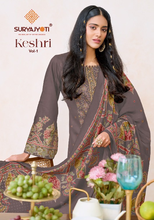 SURYAJYOTI KESHRI VOL 1 WHOLESALE HEAVY JAAM SATIN FANCY HAND WORK UNSTITCH SALWAR SUITS EXPORTER