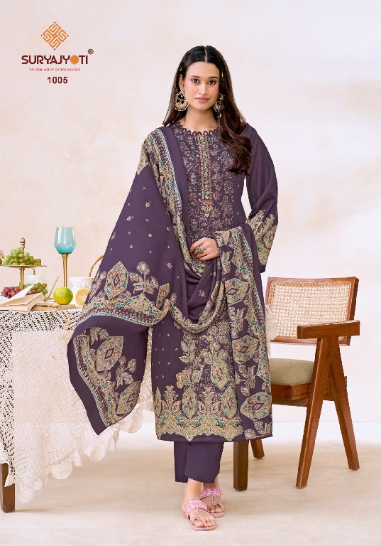 SURYAJYOTI KESHRI VOL 1 WHOLESALE HEAVY JAAM SATIN FANCY HAND WORK UNSTITCH SALWAR SUITS EXPORTER