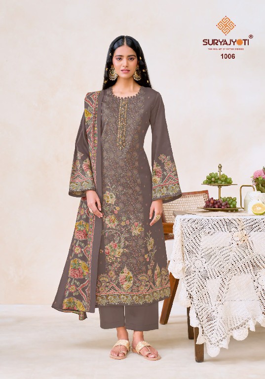 SURYAJYOTI KESHRI VOL 1 WHOLESALE HEAVY JAAM SATIN FANCY HAND WORK UNSTITCH SALWAR SUITS EXPORTER