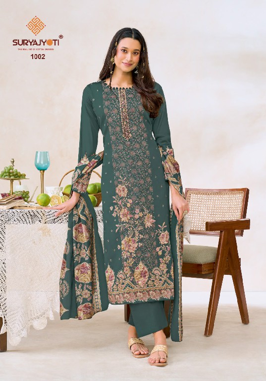 SURYAJYOTI KESHRI VOL 1 WHOLESALE HEAVY JAAM SATIN FANCY HAND WORK UNSTITCH SALWAR SUITS EXPORTER