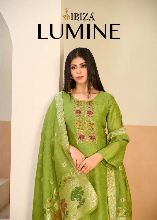 IBIZA LUMINE WHOLESALE PURE KOSA SILK WITH WORK UNSTITCH SALWAR SUITS EXPORTER