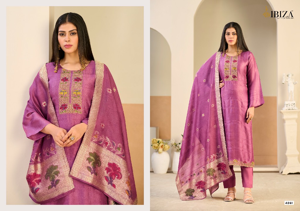IBIZA LUMINE WHOLESALE PURE KOSA SILK WITH WORK UNSTITCH SALWAR SUITS EXPORTER