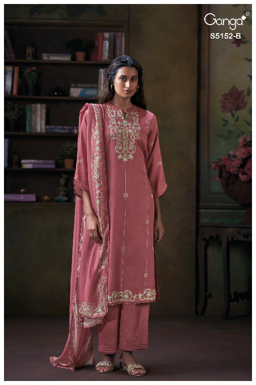 GANGA TABINDA S5152 WHOLESALE PREMIUM COTTON CLASSIC UNSTITCH SALWAR SUITS SUPPLIER