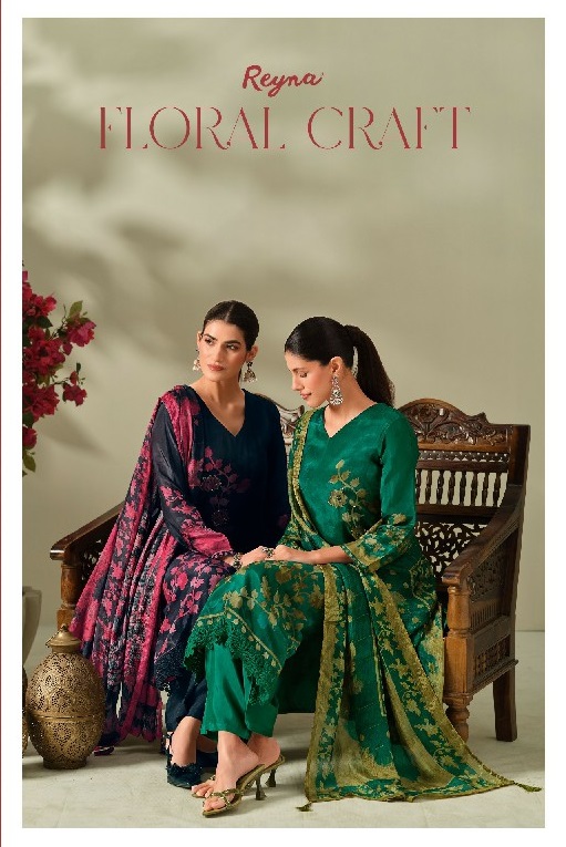 REYNA FLORAL CRAFT WHOLESALE BEMBERG SILK SUPER HIT DESIGN UNSTITCH SALWAR SUITS FOR EXPORT