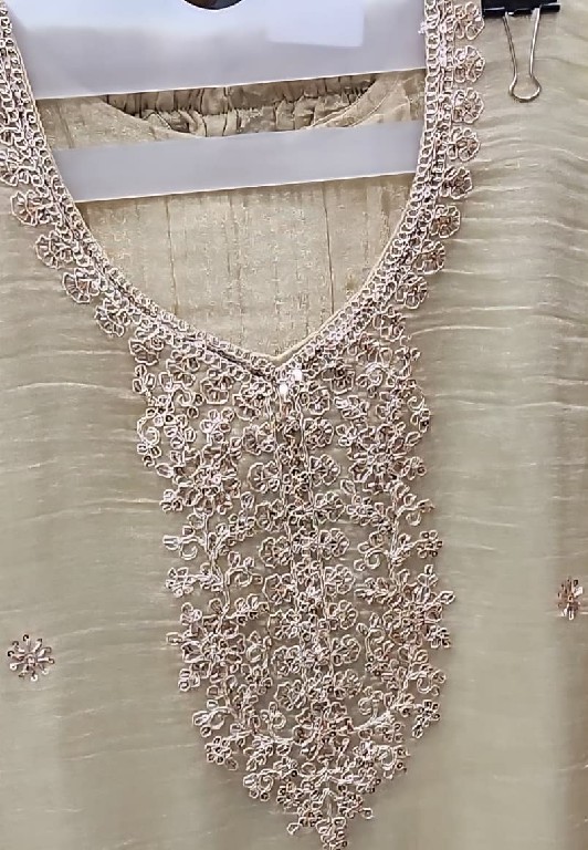 OSSM STYLE D.NO 1620 TO 1625 WHOLESALE READYMADE SALSA SILK  WITH BEADS WORK 3 PCS COMBO SET SUITS EXPORTER