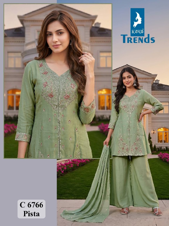 KAYA D.NO 6766 WHOLESALE READYMADE SALSA HEAVY EMBROIDERY WORK 3 PCS COMBO SET SUITS EXPORTER