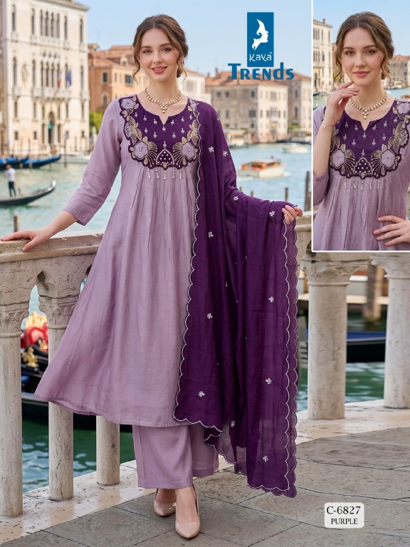 KAYA D.NO 6827 WHOLESALE READYMADE MUL CHANDERI PARCH WORK GHERA STYLE 3 PCS COMBO SET SUITS SUPPLIER