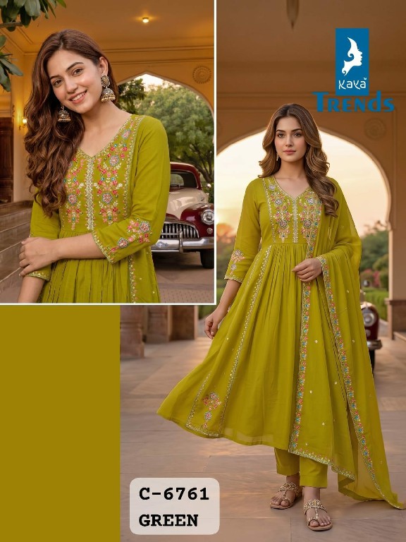 KAYA D.NO 6761 WHOLESALE READYMADE MUL CHANDERI BIG SIZE A LINE CUT 3 PCS COMBO SET SUITS EXPORTER