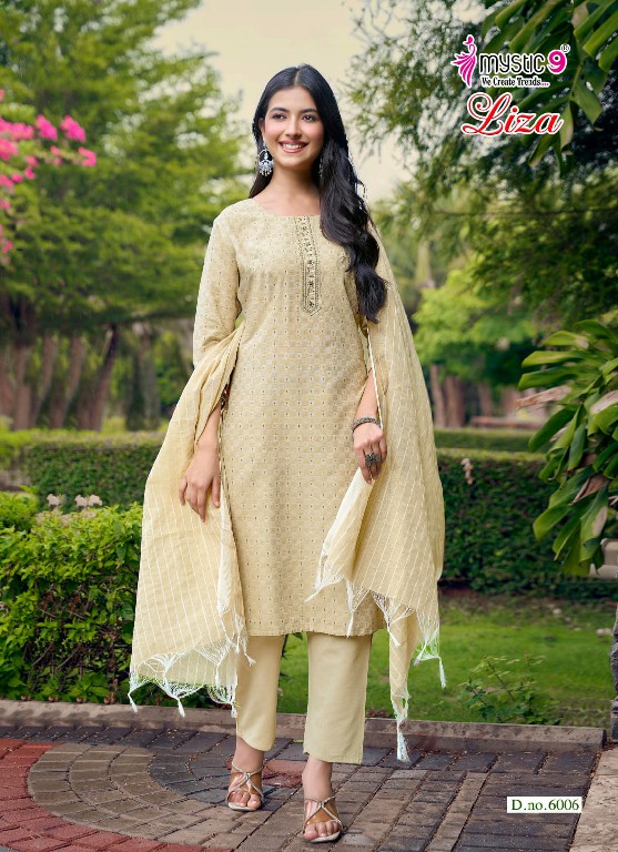 MYSTIC 9 LIZA VOL 6 WHOLESALE READYMADE COTTON HANDLOOM STRAIGHT CUT 3 PCS SUITS SUPPLIER