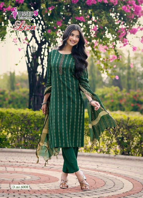 MYSTIC 9 LIZA VOL 6 WHOLESALE READYMADE COTTON HANDLOOM STRAIGHT CUT 3 PCS SUITS SUPPLIER