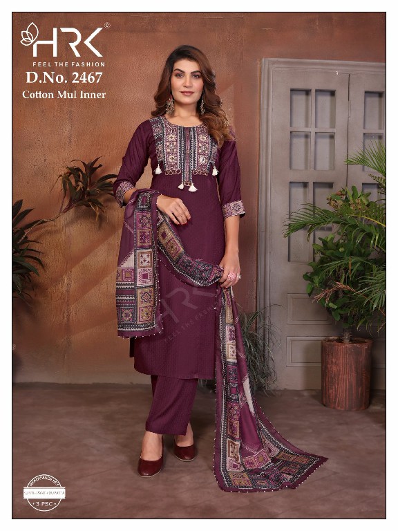 HRK D.NO 2467 WHOLESALE READYMADE SELF DOBY JACQUARD WITH HAND WORK 3 PCS COMBO SET SUITS EXPORTER