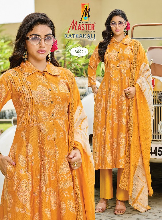 MASTER KATHAKALI VOL 3 WHOLESALE READYMADE GADHWAL PRINTED TRENDING 3 PCS SUITS EXPORTER
