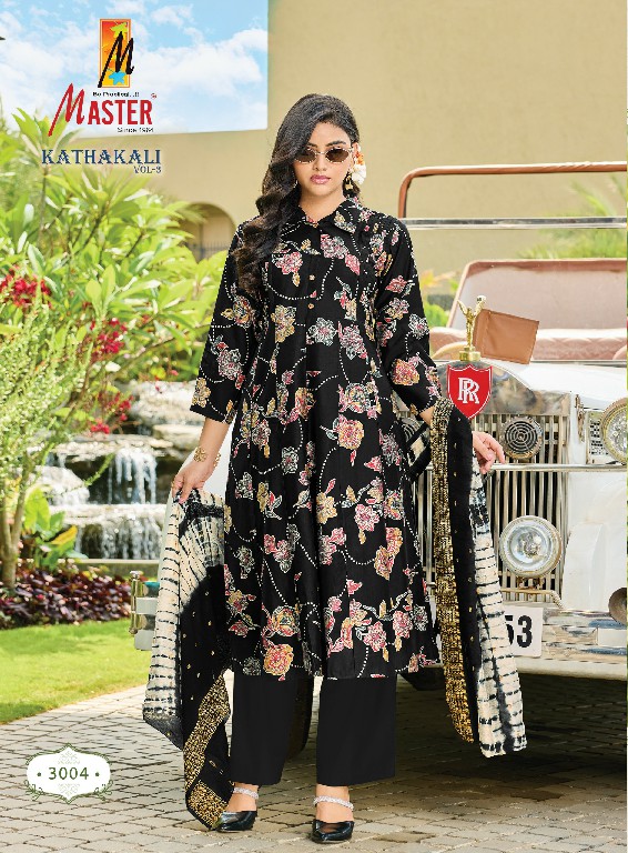 MASTER KATHAKALI VOL 3 WHOLESALE READYMADE GADHWAL PRINTED TRENDING 3 PCS SUITS EXPORTER