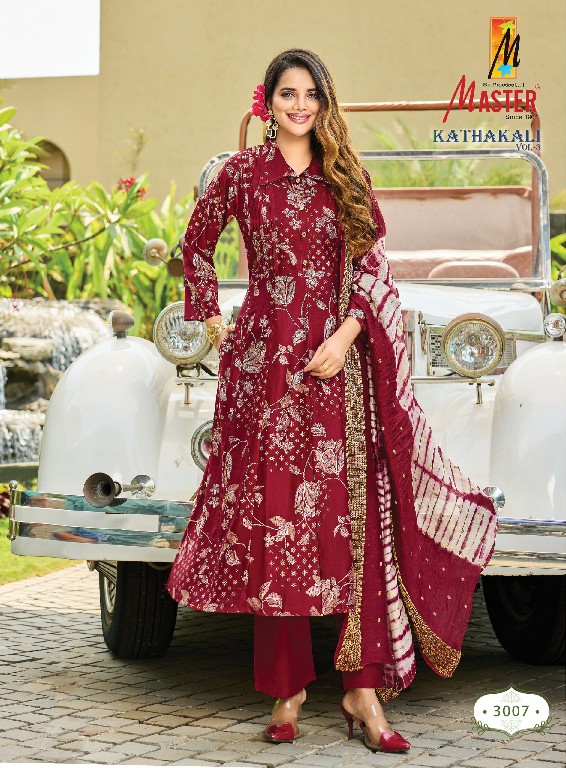 MASTER KATHAKALI VOL 3 WHOLESALE READYMADE GADHWAL PRINTED TRENDING 3 PCS SUITS EXPORTER