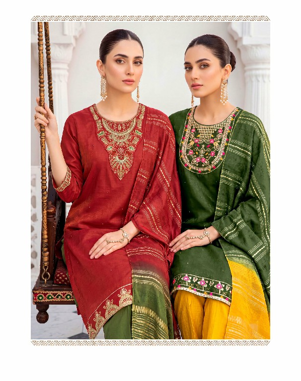 VIR NIDHI VOL 1 WHOLESALE READYMADE SIMMER WITH WORK BEST DESIGN 3 PCS SUITS SUPPLIER
